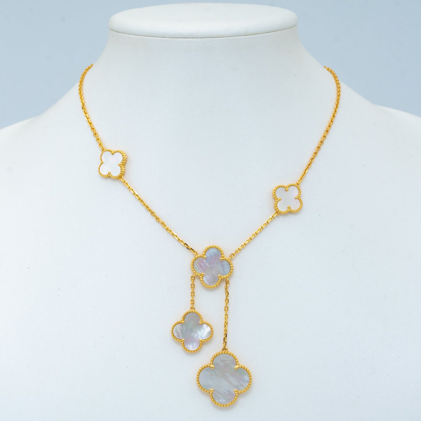 [Elowen Jewels]CLOVER MOTHER OF PEARL NECKLACE 6 MOTIF