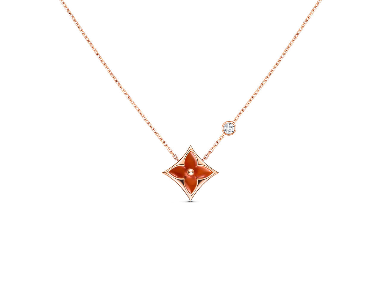 [Elowen Jewels]STAR NECKLACE PINK GOLD 1 DIAMOND