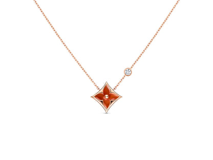 [Elowen Jewels]STAR NECKLACE PINK GOLD 1 DIAMOND