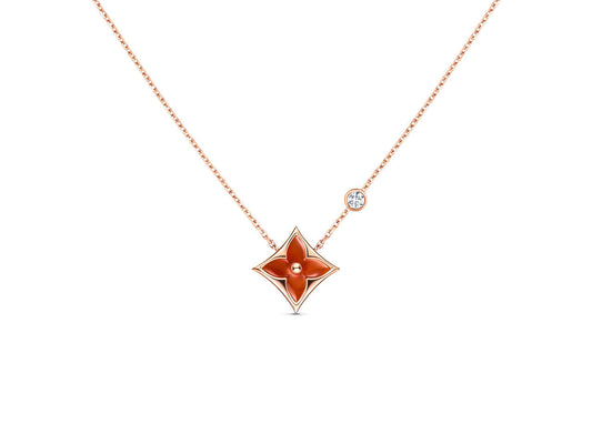 [Elowen Jewels]STAR NECKLACE PINK GOLD 1 DIAMOND