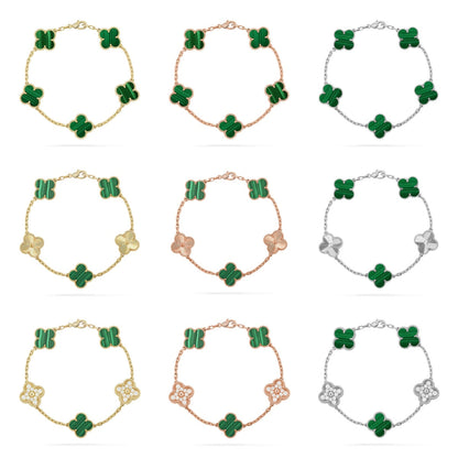[Elowen Jewels] CLOVER 5 MOTIF MALACHITE BRACELET COLLECTION