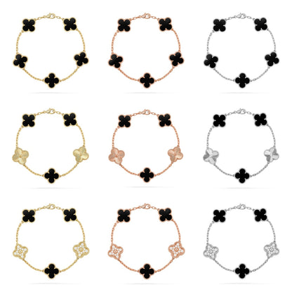 [Elowen Jewels] CLOVER 5 MOTIF ONYXS BRACELET COLLECTION