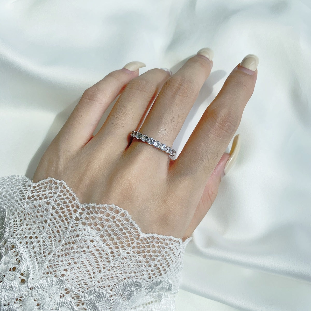 [Elowen Jewels]Sparkling Round Cut Tennis Ring