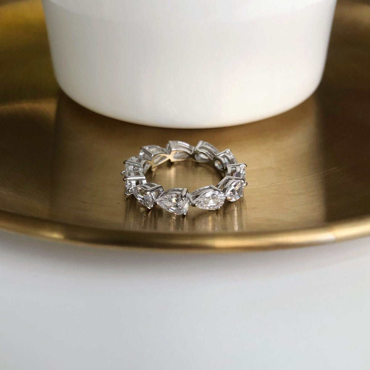 [Elowen Jewels]Exquisite Pear Cut Tennis Ring