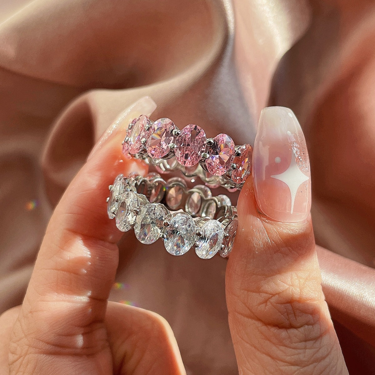 [Elowen Jewels]Dainty Elongated Cushion Cut Tennis Ring