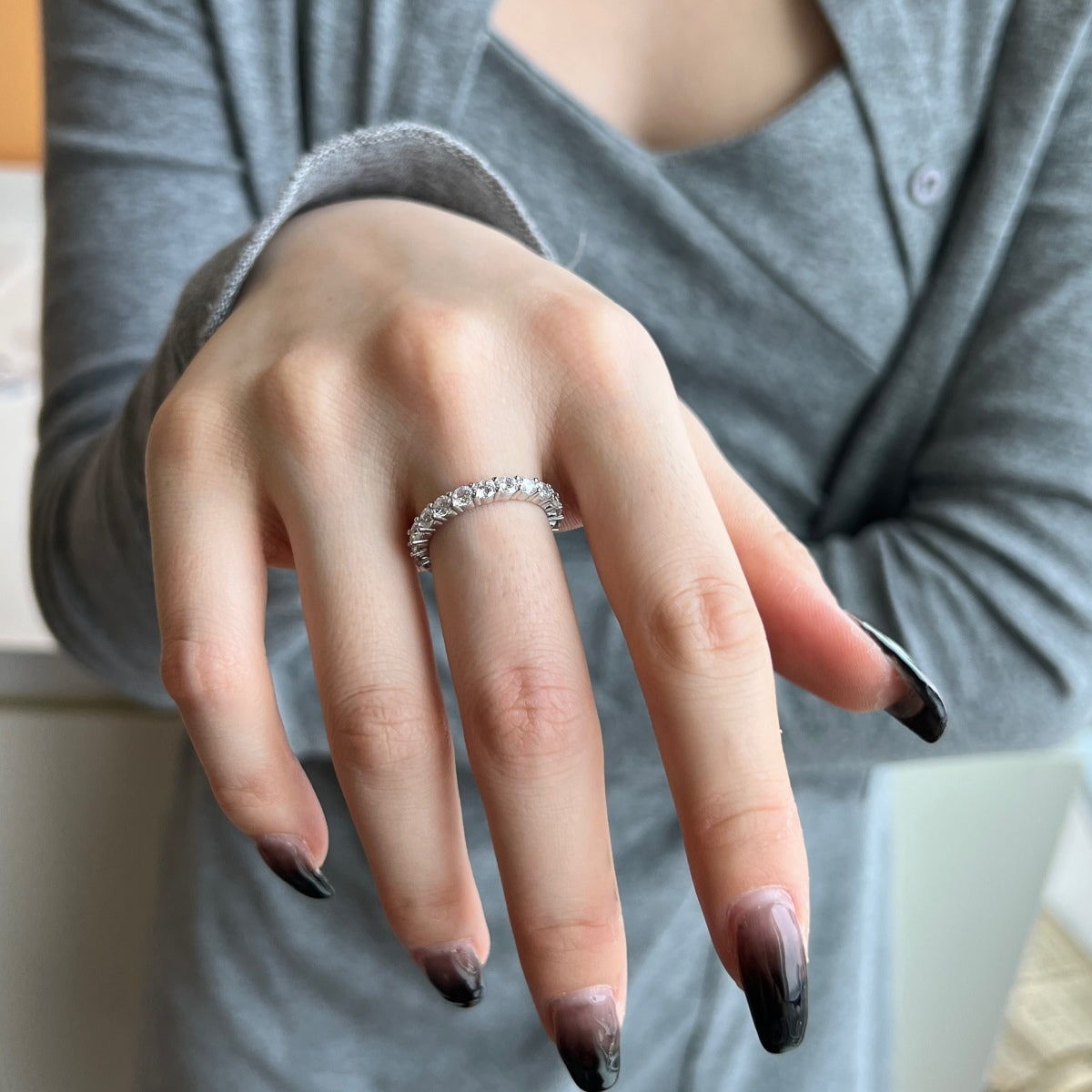 [Elowen Jewels]Sparkling Round Cut Tennis Ring