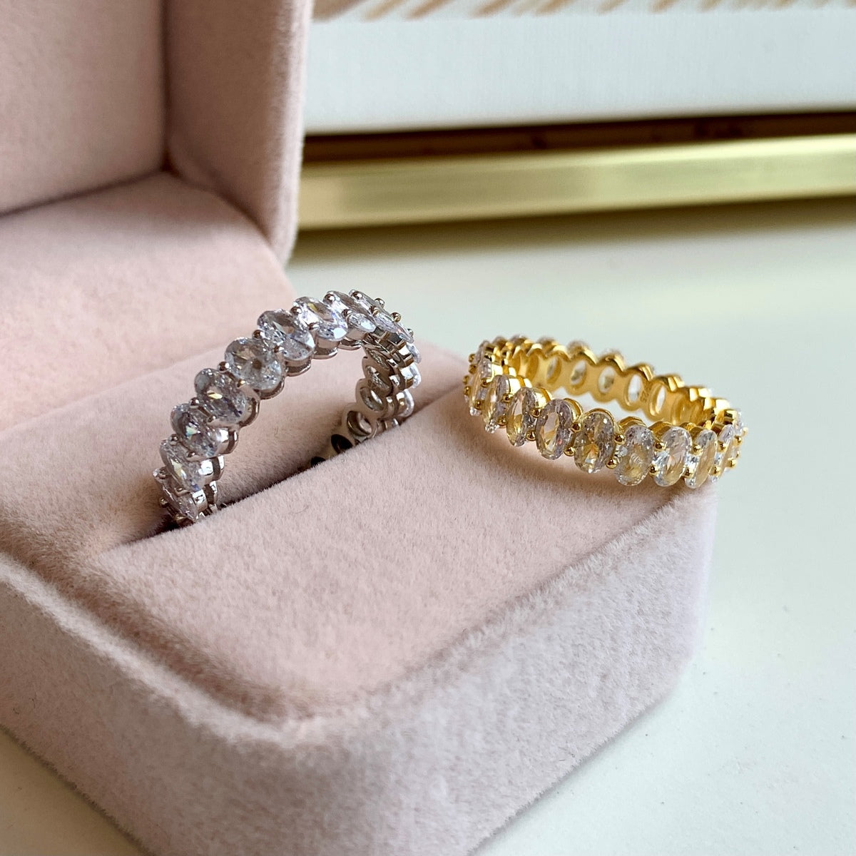 [Elowen Jewels]Ornate Oval Cut Tennis Ring
