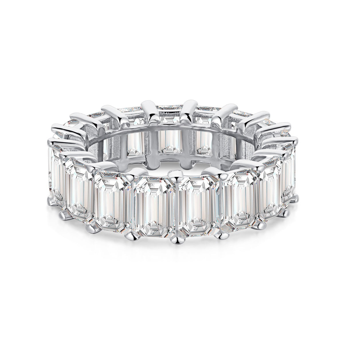 [Elowen Jewels]0.75 Carat Elegant Emerald Cut Tennis Ring