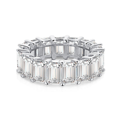 [Elowen Jewels]0.75 Carat Elegant Emerald Cut Tennis Ring