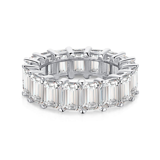 [Elowen Jewels]0.75 Carat Elegant Emerald Cut Tennis Ring