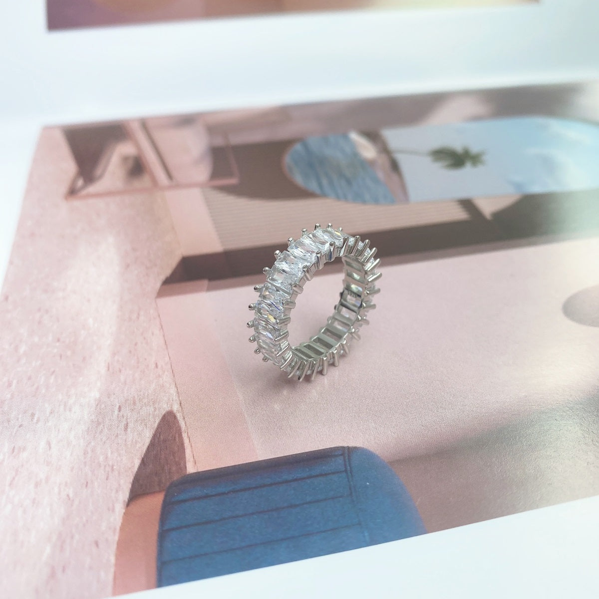 [Elowen Jewels]Unique Colorful Radiant Cut RIng