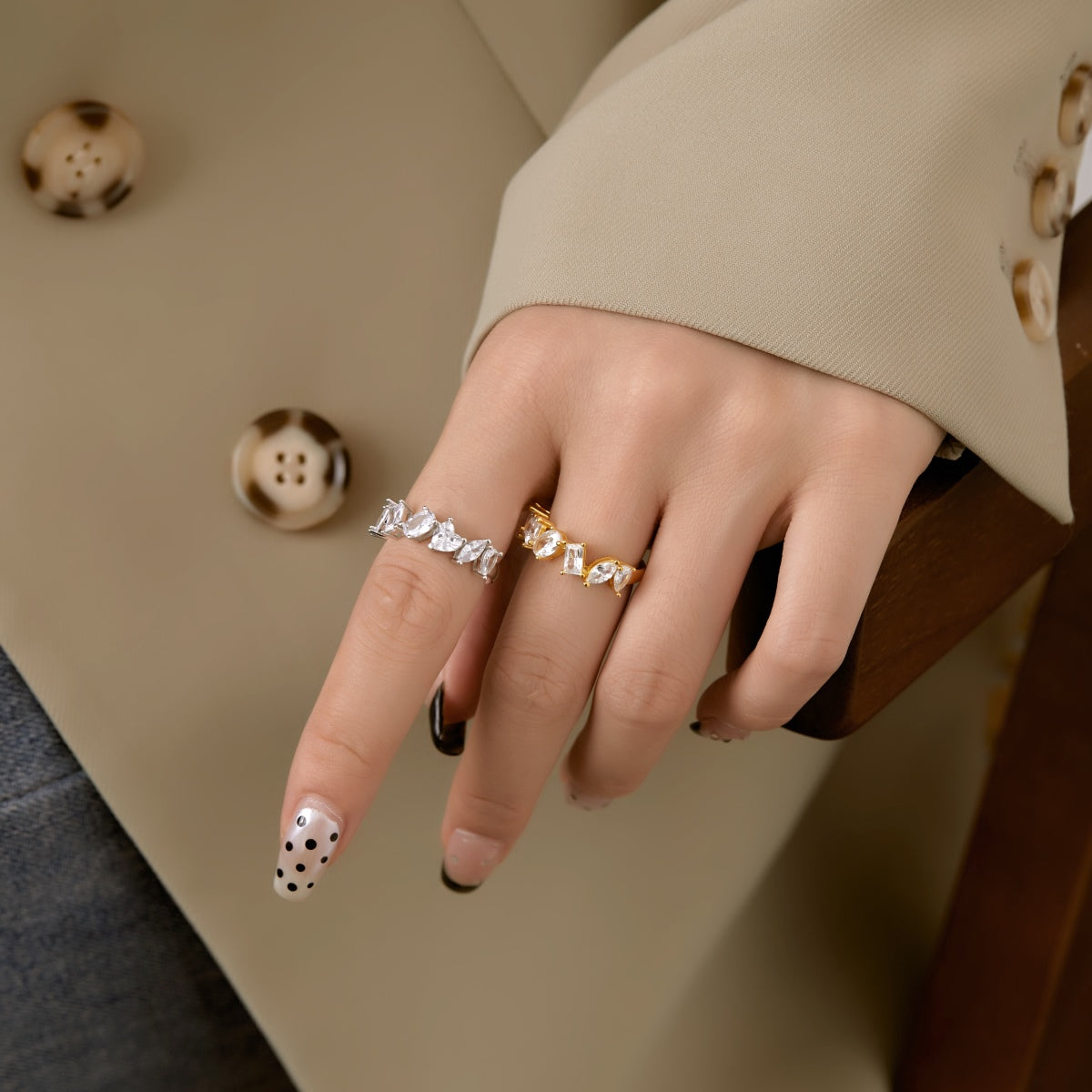 [Elowen Jewels]Delicate Multi Cut Ring