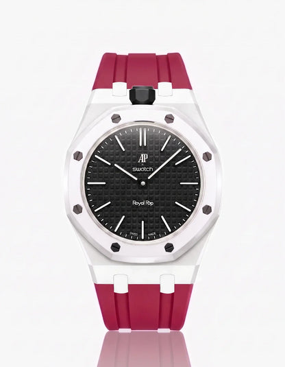 Silicone Strap & Case Royal Pop Ocho Negro(Customize  Colors)