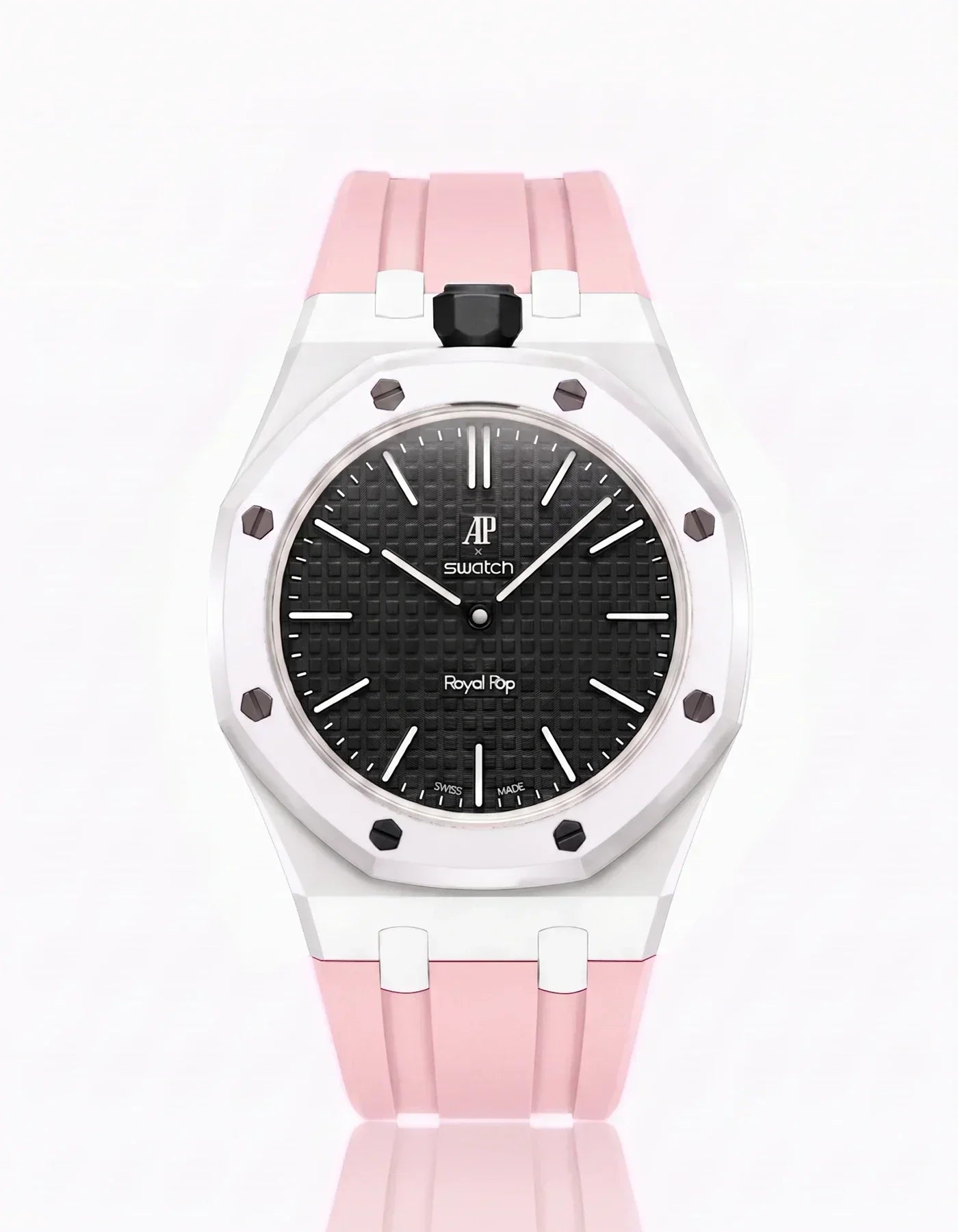 Silicone Strap & Case Royal Pop Ocho Negro(Customize  Colors)