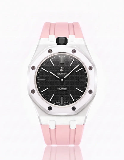 Silicone Strap & Case Royal Pop Ocho Negro(Customize  Colors)