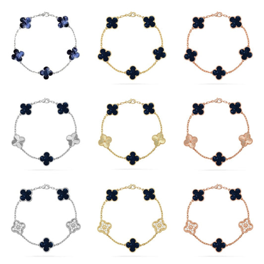 [Elowen Jewels]CLOVER 5 MOTIF PIETERSITE BRACELET COLLECTION