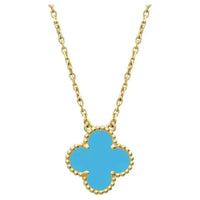 [Elowen Jewel]CLOVER 15MM VINTAGE TURQUOISE NECKLACE