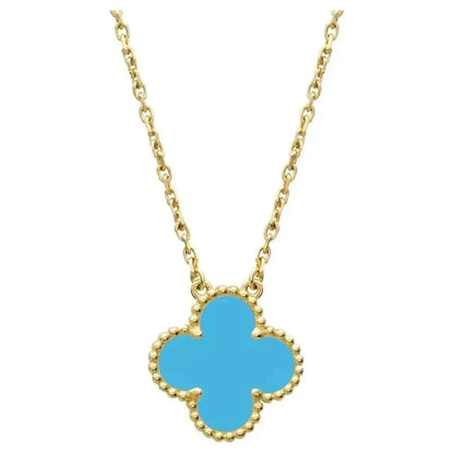 [Elowen Jewels]CLOVER 15MM VINTAGE TURQUOISE NECKLACE