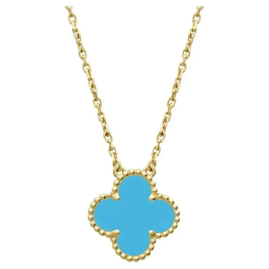 [Elowen Jewels]CLOVER 15MM VINTAGE TURQUOISE NECKLACE