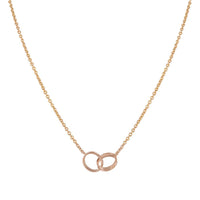 [Elowen Jewel]LOVE NECKLACE DOUBLE RING PINK GOLD