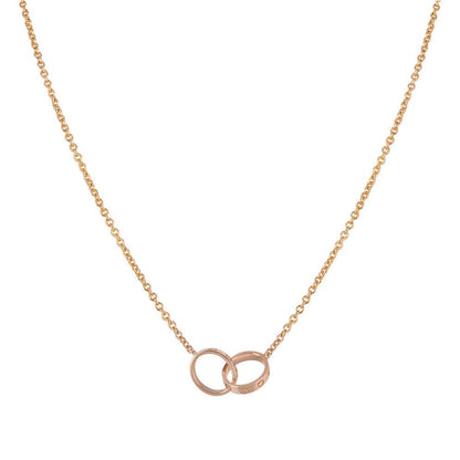[Elowen Jewels]LOVE NECKLACE DOUBLE RING PINK GOLD