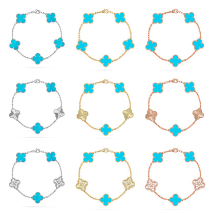 [Elowen Jewels] CLOVER 5 MOTIF TURQUOISE BRACELET COLLECTION