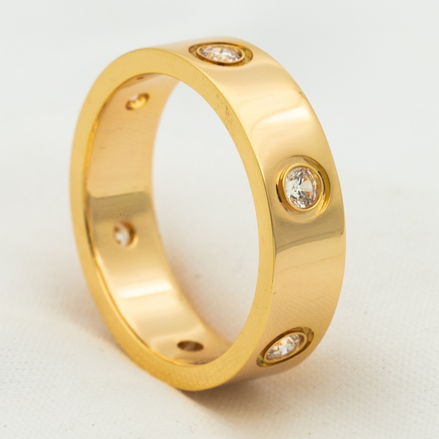 [Elowen Jewels]LOVE RING 5.5MM 6 DIAMONDS PINK GOLD