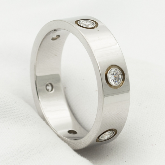 [Elowen Jewels]LOVE RING 5.5MM 6 DIAMONDS SILVER