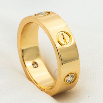 [Elowen Jewels]LOVE RING 5.5MM 3 DIAMONDS PINK GOLD