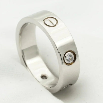 [Elowen Jewels]LOVE RING 5.5MM 3 DIAMONDS SILVER
