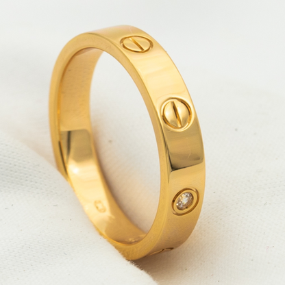 [Elowen Jewels]LOVE RING 4MM 1 DIAMOND PINK GOLD