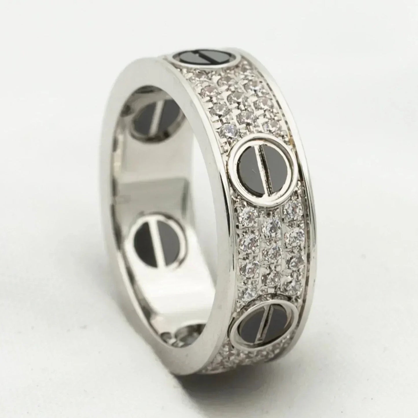 [Elowen Jewels]LOVE RING 5.5MM DIAMONDS PAVED CERAMIC