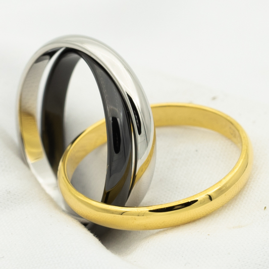 [Elowen Jewels]TRINITY RING BLACK GOLD SILVER