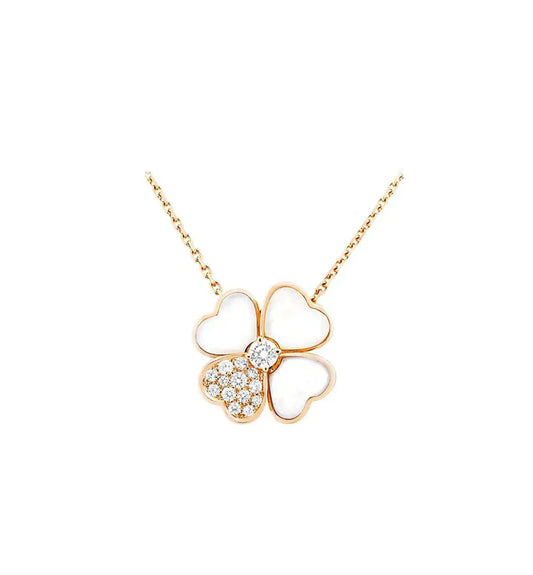 [Elowen Jewels]CLOVER MOP DIAMOND ROSE GOLD NECKLACE