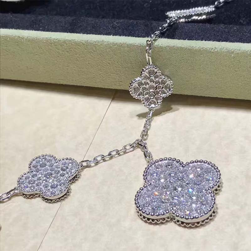 [Elowen Jewels]CLOVER 6 MOTIFS SILVER DIAMOND BRACELET