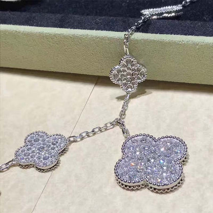 [Elowen Jewels]CLOVER 6 MOTIFS SILVER DIAMOND BRACELET