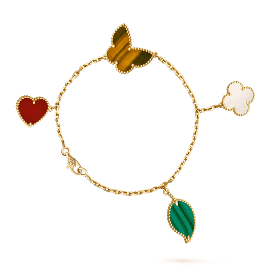 [Elowen Jewels]LUCKY SPRING 5 MOTIF GOLD BRACELET