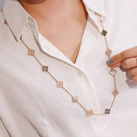 [Elowen Jewel]CLOVER 20 MOTIFS DARK MOP DIAMOND  NECKLACE