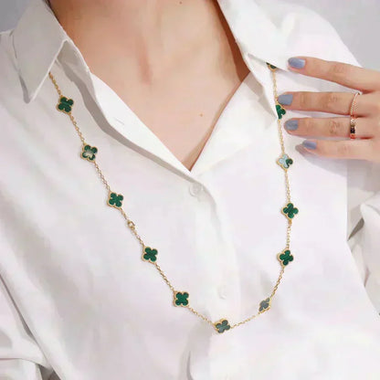 [Elowen Jewels]CLOVER 20 MOTIFS MALACHITE GOLD