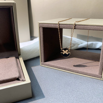 [Elowen Jewels]JEUX DE PINK GOLD DIAMOND NECKLACE