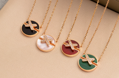 [Elowen Jewels]JEUX DE PINK GOLD DIAMOND NECKLACE