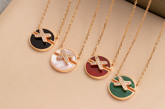 [Elowen Jewels]JEUX DE PINK GOLD DIAMOND NECKLACE