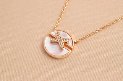 [Elowen Jewels]JEUX DE PINK GOLD DIAMOND NECKLACE