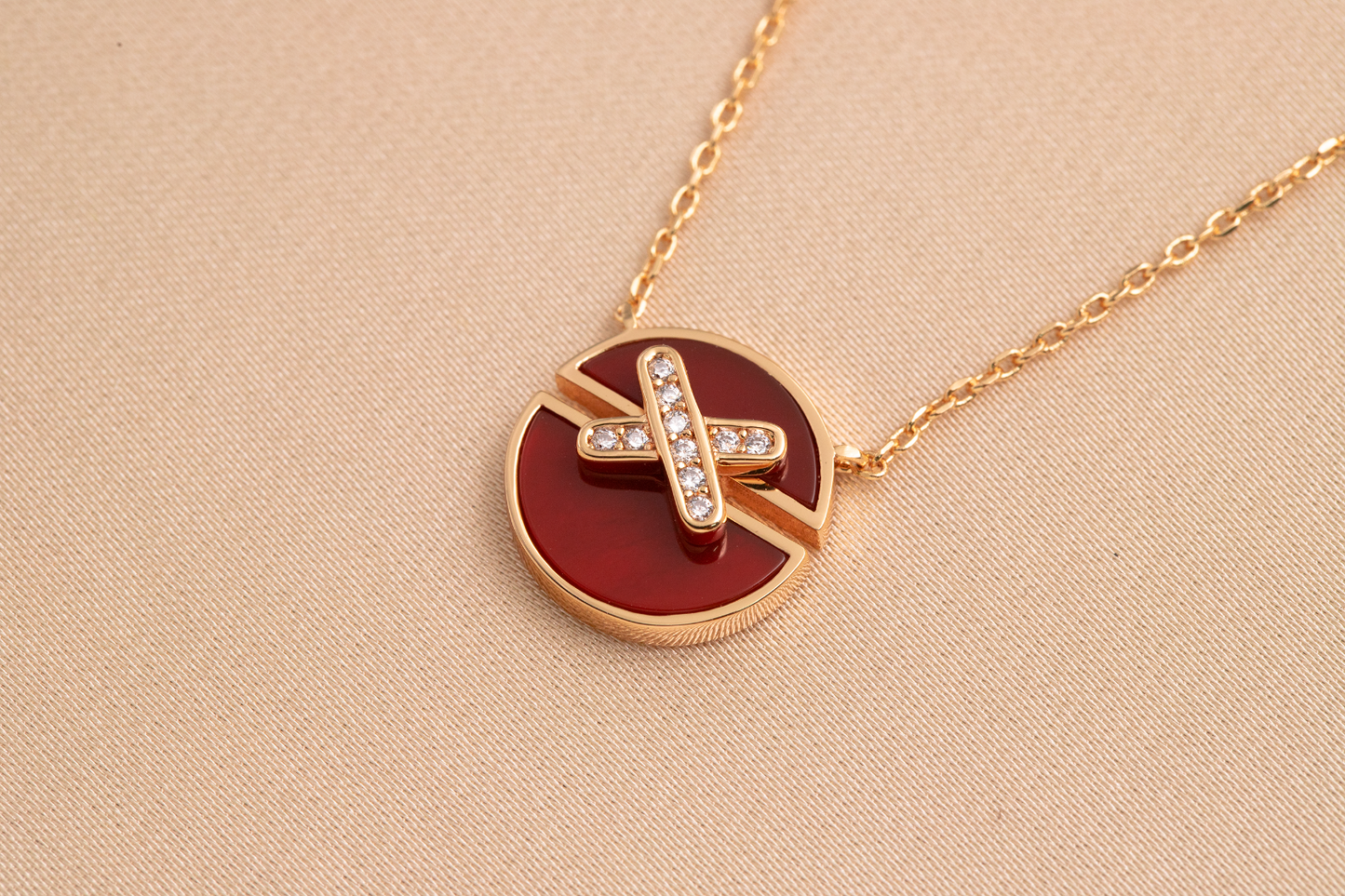 [Elowen Jewels]JEUX DE PINK GOLD DIAMOND NECKLACE