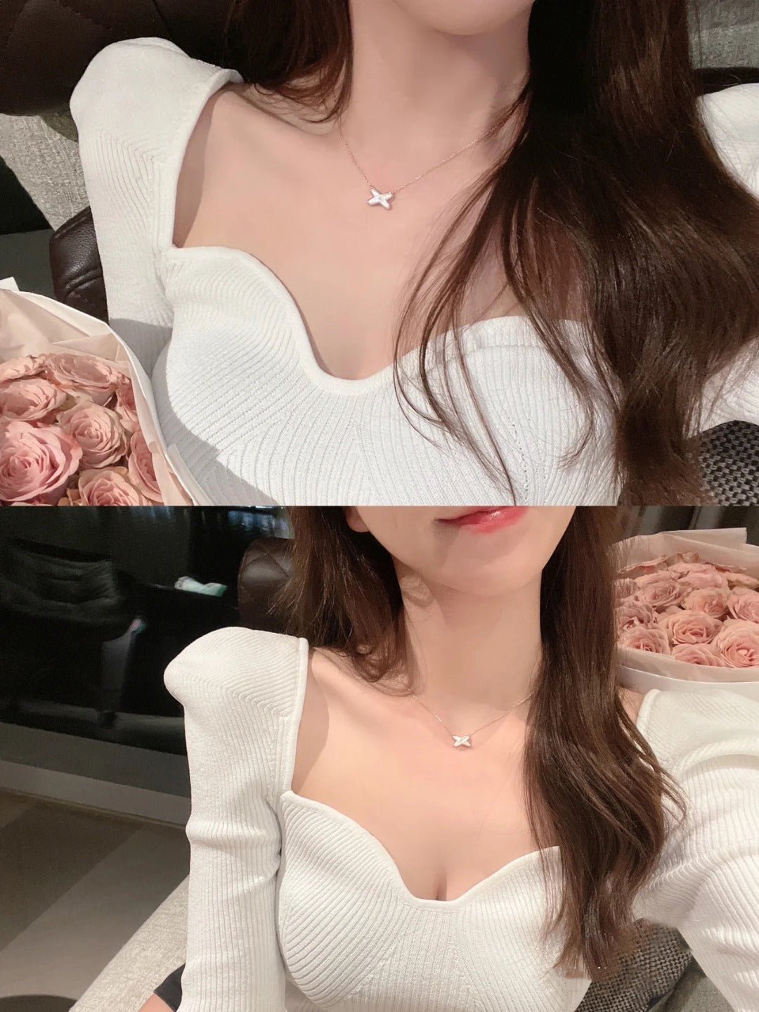 [Elowen Jewels]JEUX DE NECKLACE 1 DIAMOND