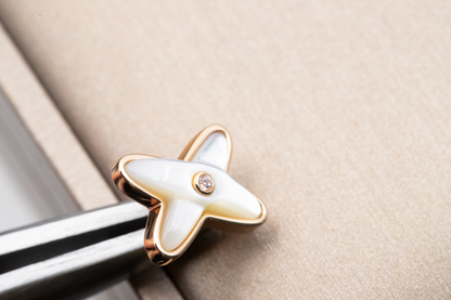 [Elowen Jewels]JEUX DE WHITE MOP ROSE GOLD DIAMOND EARRINGS