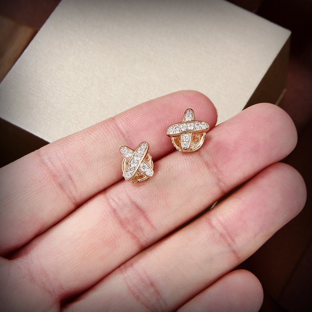 [Elowen Jewels]JEUX DE GOLD DIAMOND EARRINGS