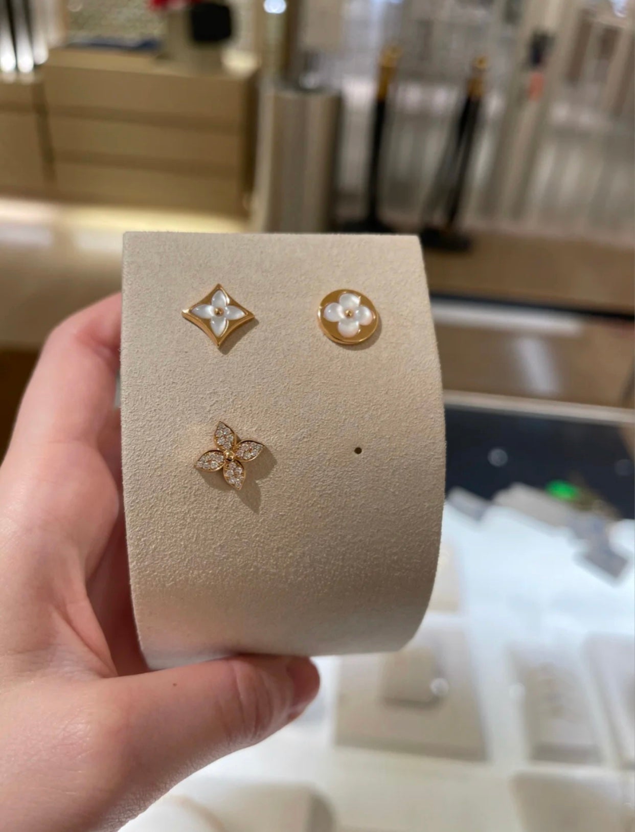 [Elowen Jewels]STAR BLOSSOM STUD EARRINGS PINK GOLD DIAMONDS