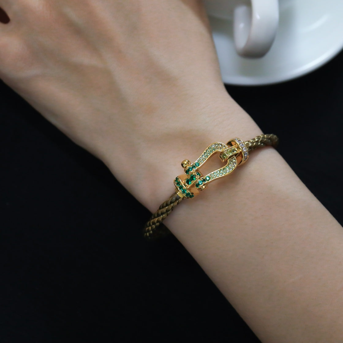 [Elowen Jewels]FORCE 10 GOLD GREEN DIAMOND PAVED
