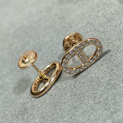 [Elowen Jewels]HM FULL DIAMOND PIG NOSE STUD EARRINGS